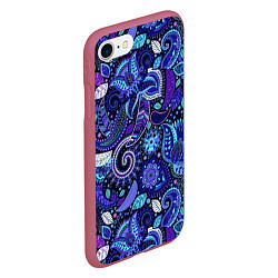 Чехол iPhone 7/8 матовый Цветочная роспись, цвет: 3D-малиновый — фото 2