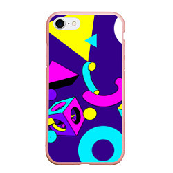 Чехол iPhone 7/8 матовый Геометрические фигуры, цвет: 3D-светло-розовый