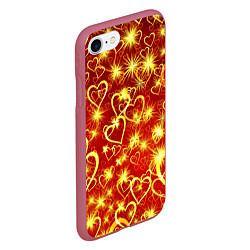 Чехол iPhone 7/8 матовый Любовный взрыв, цвет: 3D-малиновый — фото 2