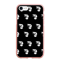 Чехол iPhone 7/8 матовый Dark trollface, цвет: 3D-светло-розовый