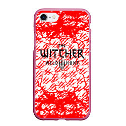 Чехол iPhone 7/8 матовый The Witcher, цвет: 3D-малиновый