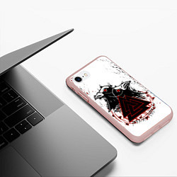 Чехол iPhone 7/8 матовый VALKNUT RUNES Z, цвет: 3D-светло-розовый — фото 2