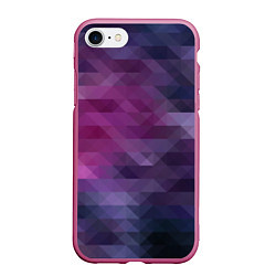 Чехол iPhone 7/8 матовый Фиолетово-бордовый узор