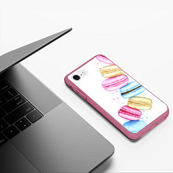 Чехол iPhone 7/8 матовый Macarons Нежный десерт, цвет: 3D-малиновый — фото 2