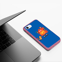 Чехол iPhone 7/8 матовый Строптивый Чермандер, цвет: 3D-малиновый — фото 2