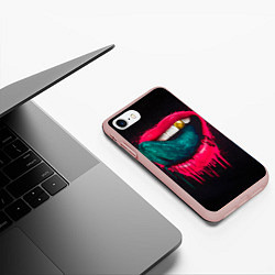 Чехол iPhone 7/8 матовый Ядовитый поцелуй, цвет: 3D-светло-розовый — фото 2