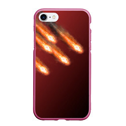 Чехол iPhone 7/8 матовый Падение комет, цвет: 3D-малиновый