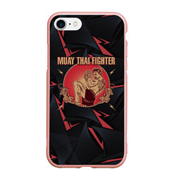 Чехол iPhone 7/8 матовый MUAY THAI FIGHTER, цвет: 3D-светло-розовый