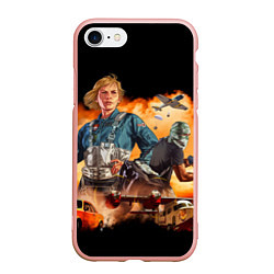 Чехол iPhone 7/8 матовый GTA Online, цвет: 3D-светло-розовый