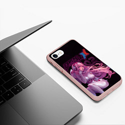 Чехол iPhone 7/8 матовый Zero Two в наушниках, цвет: 3D-светло-розовый — фото 2