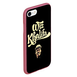 Чехол iPhone 7/8 матовый Wiz Khalifa, цвет: 3D-малиновый — фото 2
