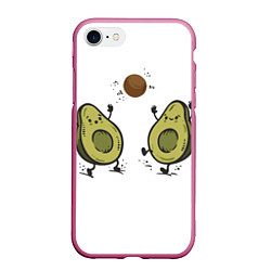 Чехол iPhone 7/8 матовый Любимые авокадо, цвет: 3D-малиновый