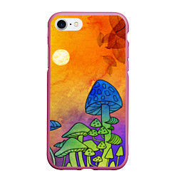 Чехол iPhone 7/8 матовый Заколдованный лес, цвет: 3D-малиновый