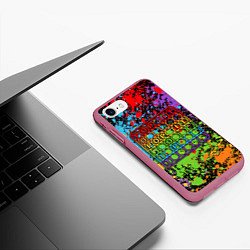 Чехол iPhone 7/8 матовый POP IT БРЫЗГИ КРАСОК ПОП ИТ, цвет: 3D-малиновый — фото 2
