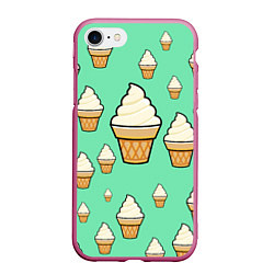 Чехол iPhone 7/8 матовый Мороженое - Ice Cream Party, цвет: 3D-малиновый