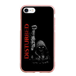 Чехол iPhone 7/8 матовый DISTURBED, цвет: 3D-светло-розовый