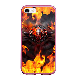 Чехол iPhone 7/8 матовый FIRE GEARS OF WAR ПОСТЕР В ОГНЕ Z, цвет: 3D-малиновый