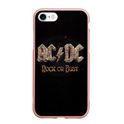 Чехол iPhone 7/8 матовый ACDC Rock or Bust, цвет: 3D-светло-розовый
