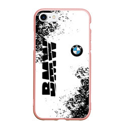 Чехол iPhone 7/8 матовый BMW БМВ РАЗРЕЗАННОЕ ЛОГО, цвет: 3D-светло-розовый