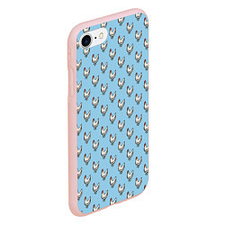 Чехол iPhone 7/8 матовый Белая курочка паттерн, цвет: 3D-светло-розовый — фото 2