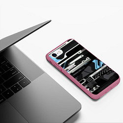 Чехол iPhone 7/8 матовый CS VULCAN STEEL ВУЛКАН, цвет: 3D-малиновый — фото 2