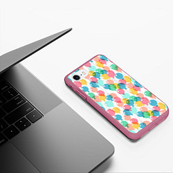 Чехол iPhone 7/8 матовый Шарики, цвет: 3D-малиновый — фото 2