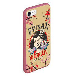 Чехол iPhone 7/8 матовый Гейша Geisha Z, цвет: 3D-малиновый — фото 2