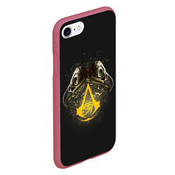 Чехол iPhone 7/8 матовый Assassins crows, цвет: 3D-малиновый — фото 2