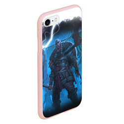 Чехол iPhone 7/8 матовый ASSASSINS CREED VALHALLA ВАЛХАЛЛА, цвет: 3D-светло-розовый — фото 2