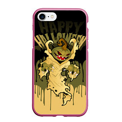 Чехол iPhone 7/8 матовый Тыква в ночь мертвецов, цвет: 3D-малиновый