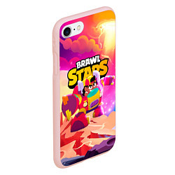 Чехол iPhone 7/8 матовый Опасная Meg Brawl Stars, цвет: 3D-светло-розовый — фото 2