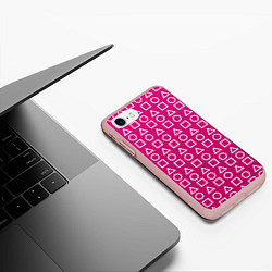 Чехол iPhone 7/8 матовый Игра в кальмара: Фигуры, цвет: 3D-светло-розовый — фото 2