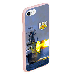 Чехол iPhone 7/8 матовый Выстрел из крейсера, цвет: 3D-светло-розовый — фото 2