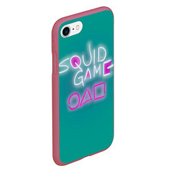 Чехол iPhone 7/8 матовый Squid game a, цвет: 3D-малиновый — фото 2