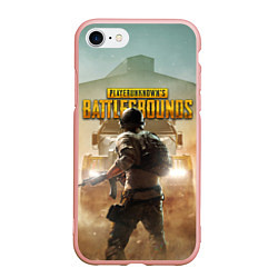 Чехол iPhone 7/8 матовый PUBG СОЛДАТ В ШЛЕМЕ ПАБГ