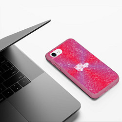 Чехол iPhone 7/8 матовый Грузовик на фоне АПВ 8 2 5 3, цвет: 3D-малиновый — фото 2