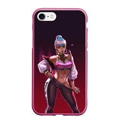 Чехол iPhone 7/8 матовый League of Legends Qiyana, цвет: 3D-малиновый