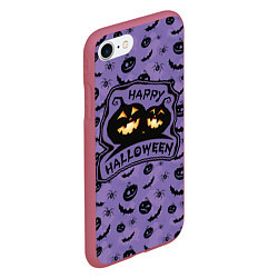 Чехол iPhone 7/8 матовый Хэллоуин 2021 Halloween 2021, цвет: 3D-малиновый — фото 2