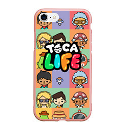 Чехол iPhone 7/8 матовый Toca Life: Faces, цвет: 3D-светло-розовый