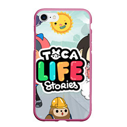 Чехол iPhone 7/8 матовый Toca Life: Stories, цвет: 3D-малиновый