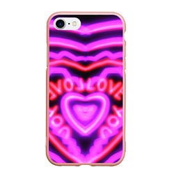 Чехол iPhone 7/8 матовый Lover love, цвет: 3D-светло-розовый