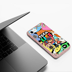 Чехол iPhone 7/8 матовый Toca Life: Heroes, цвет: 3D-светло-розовый — фото 2