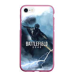 Чехол iPhone 7/8 матовый WINGSUIT BATTLEFIELD 2042, цвет: 3D-малиновый