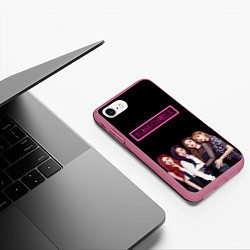 Чехол iPhone 7/8 матовый BLACKPINK NEON, цвет: 3D-малиновый — фото 2