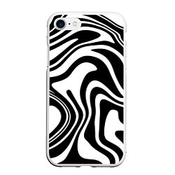 Чехол iPhone 7/8 матовый Черно-белые полосы Black and white stripes