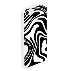 Чехол iPhone 7/8 матовый Черно-белые полосы Black and white stripes, цвет: 3D-белый — фото 2