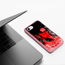 Чехол iPhone 7/8 матовый Чёрный клевер: Пламя, цвет: 3D-баблгам — фото 2