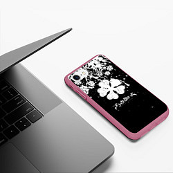 Чехол iPhone 7/8 матовый Black clover: Asta, цвет: 3D-малиновый — фото 2
