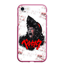 Чехол iPhone 7/8 матовый BERSERK SCREAM БЕРСЕРК КРИК, цвет: 3D-малиновый