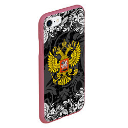 Чехол iPhone 7/8 матовый Российская Федерация, цвет: 3D-малиновый — фото 2